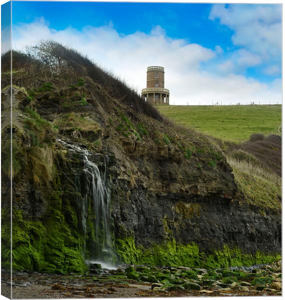 Clavell tower and waterfall Canvas Print by Shaun Jacobs