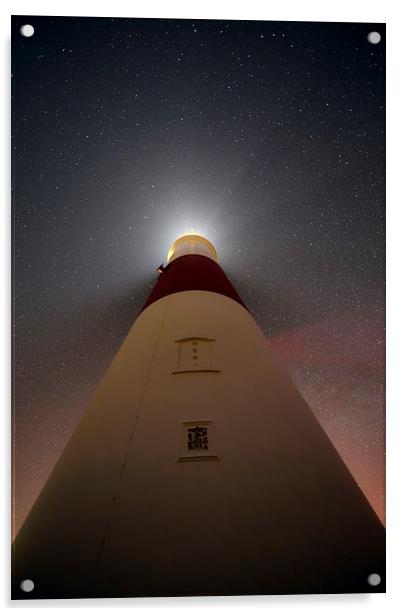 Portland Bill lighthouse at night Acrylic by Shaun Jacobs