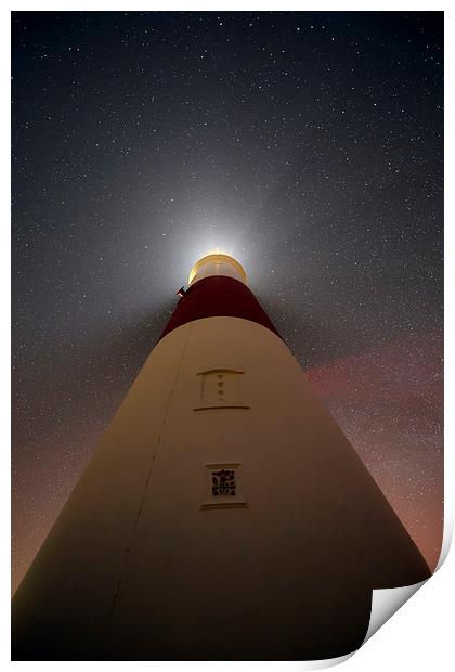 Portland Bill lighthouse at night Print by Shaun Jacobs