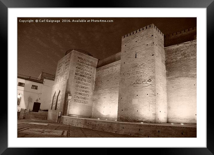 Noctural ancient city wall  Framed Mounted Print by Carl Gaignage