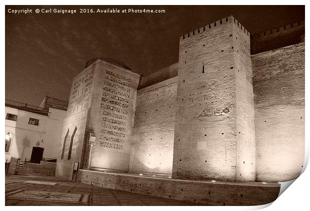 Noctural ancient city wall  Print by Carl Gaignage