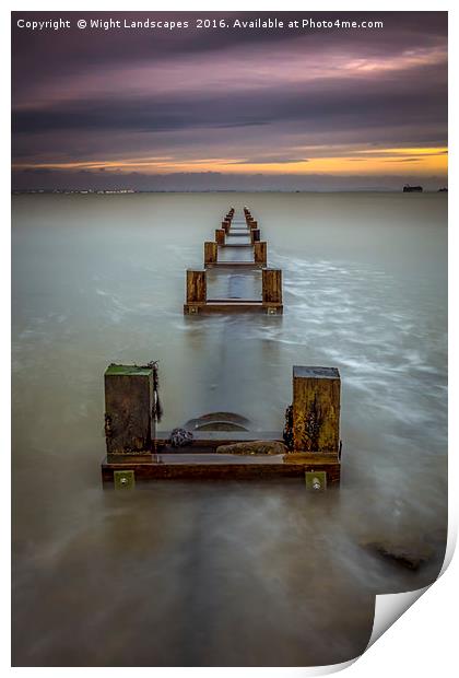 Seaview Outfall Print by Wight Landscapes