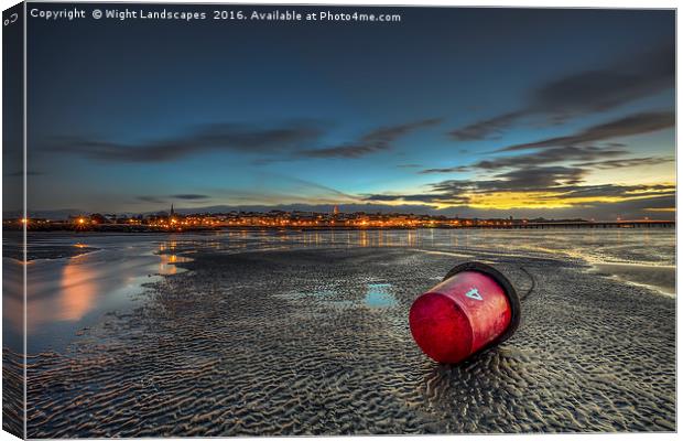 Ryde Sands at Night Canvas Print by Wight Landscapes