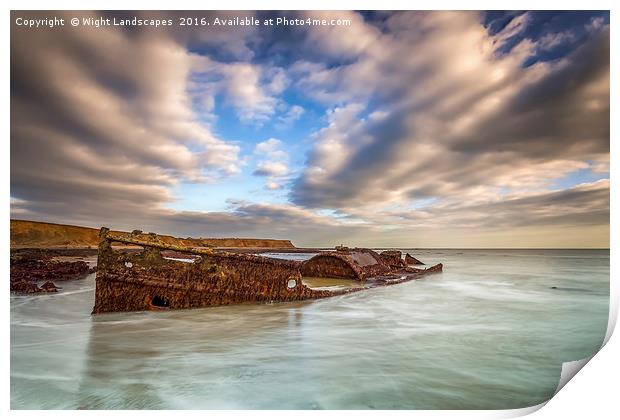 SS Carbon Shipwreck Print by Wight Landscapes