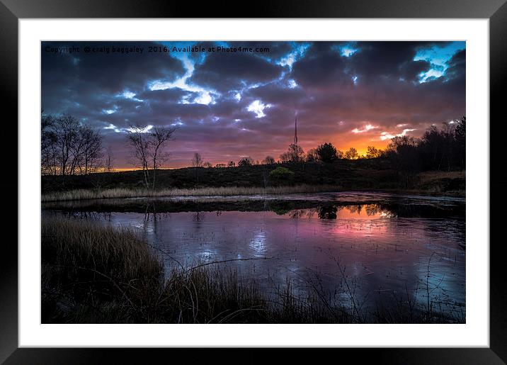 icy pond at sunrise Framed Mounted Print by craig baggaley