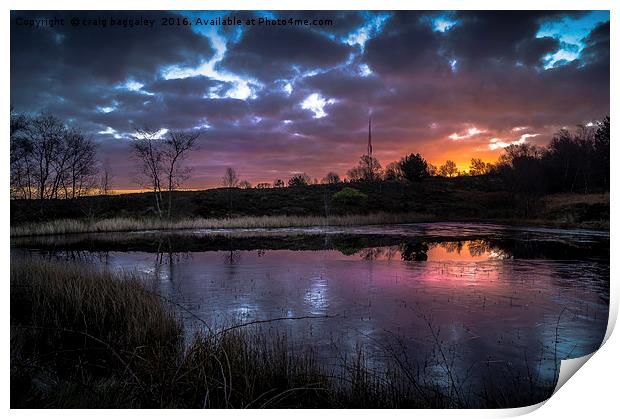 icy pond at sunrise Print by craig baggaley