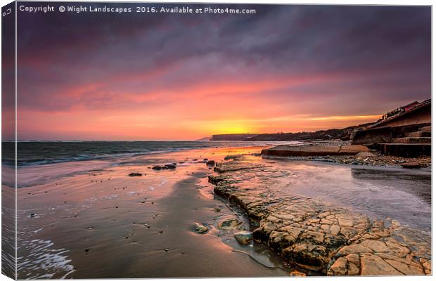 Foreland Sunset Canvas Print by Wight Landscapes