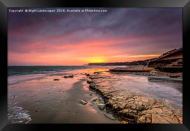 Foreland Sunset Framed Print by Wight Landscapes
