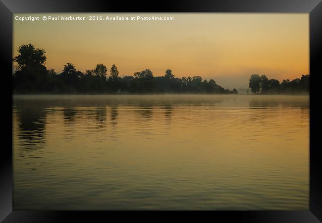 Misty Morning Lake Framed Print by Paul Warburton