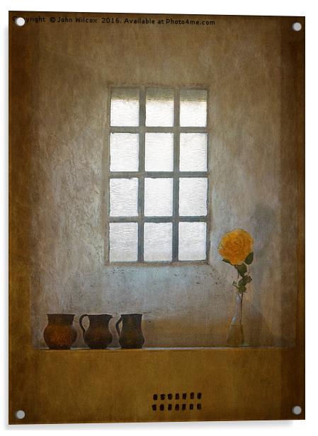 The Yellow Rose Acrylic by John Wilcox