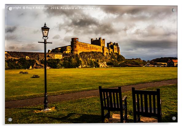 Bamburgh Castle Acrylic by Reg K Atkinson