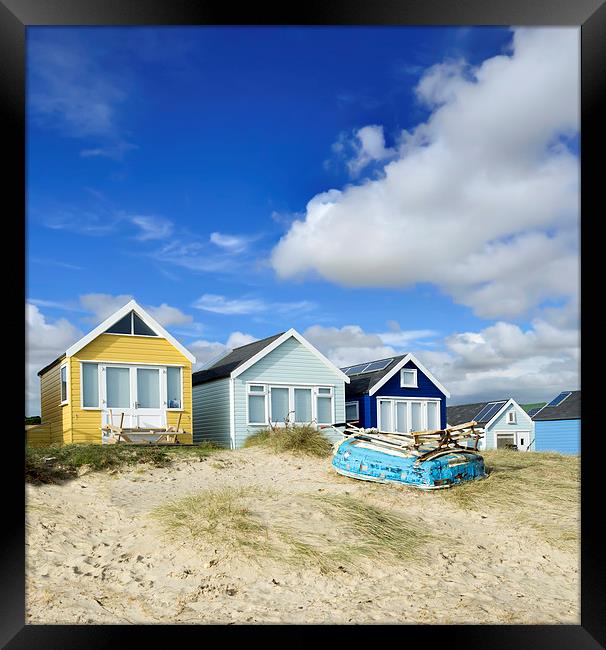 Beach huts on a summer afternoon  Framed Print by Shaun Jacobs