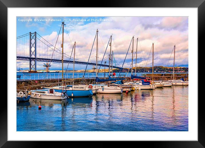 South Queensferry Harbour Framed Mounted Print by Valerie Paterson