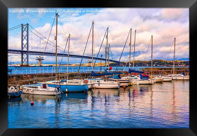 South Queensferry Harbour Framed Print by Valerie Paterson