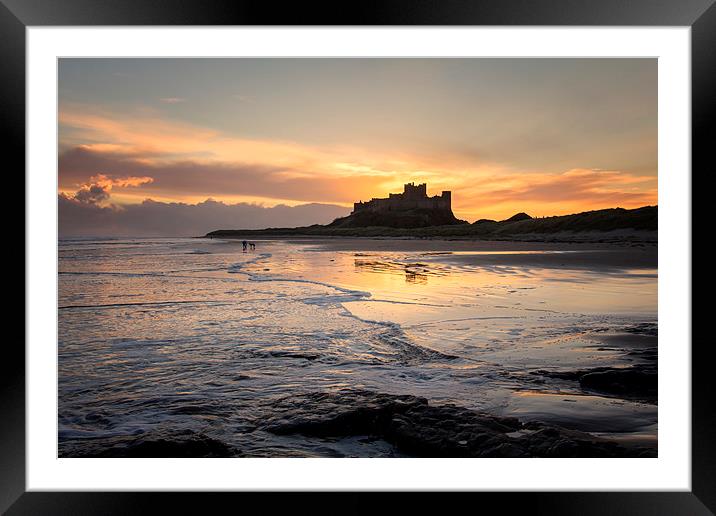Bamburgh Castle Sunrise Framed Mounted Print by Northeast Images