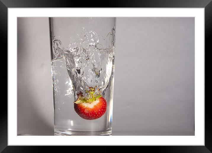 Strawberry water Framed Mounted Print by mike fendt