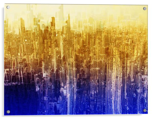 Abstraction city Acrylic by Jean-François Dupuis