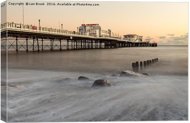 Worthing Pier Canvas Print by Len Brook