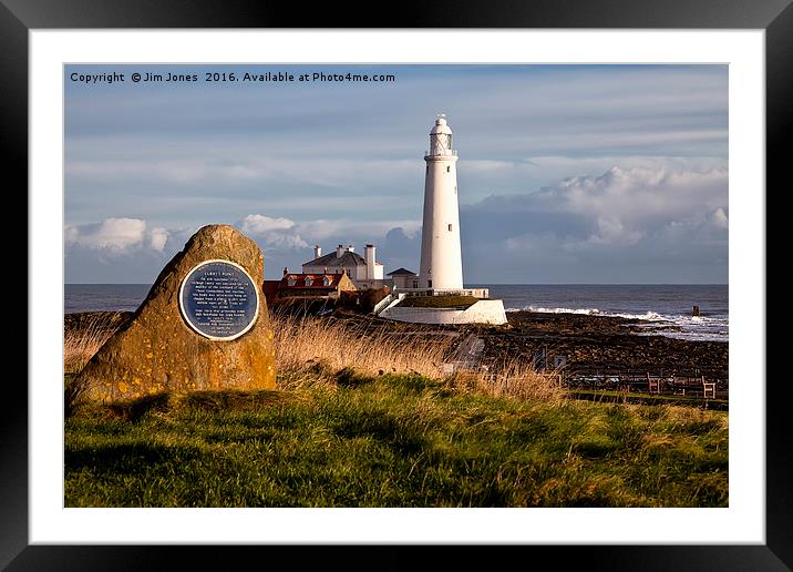 Cragg Point, St Mary's Island Framed Mounted Print by Jim Jones