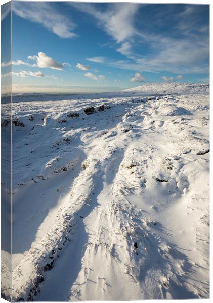 Snow on the moors Canvas Print by Andrew Kearton