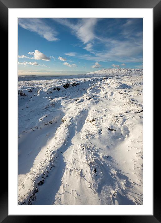 Snow on the moors Framed Mounted Print by Andrew Kearton