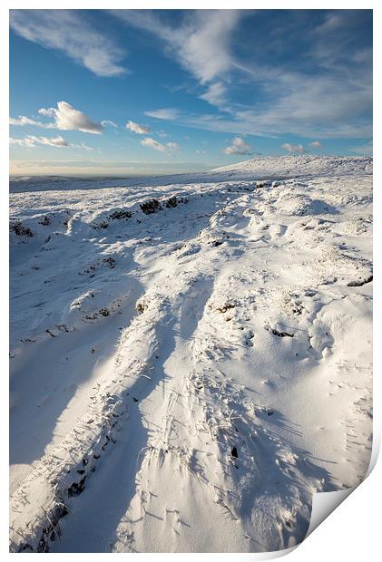 Snow on the moors Print by Andrew Kearton