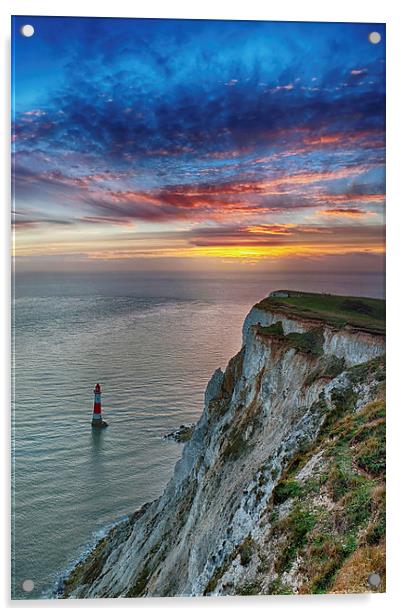 Beachy Head Sunset Acrylic by Phil Clements