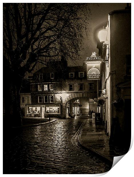 Wet Streets, Bath, England, UK Print by Mark Llewellyn