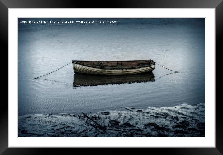 Moored Boat On The River Blackwater Framed Mounted Print by Brian Sharland