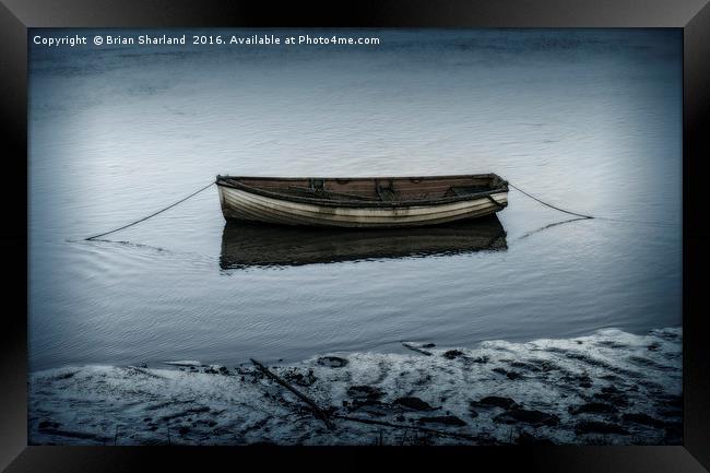 Moored Boat On The River Blackwater Framed Print by Brian Sharland