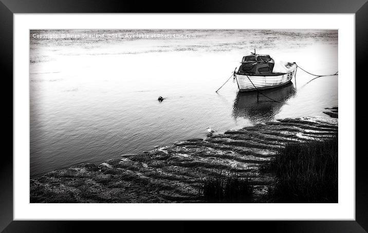 Moored Boat on the River Blackwater, Maldon, Essex Framed Mounted Print by Brian Sharland