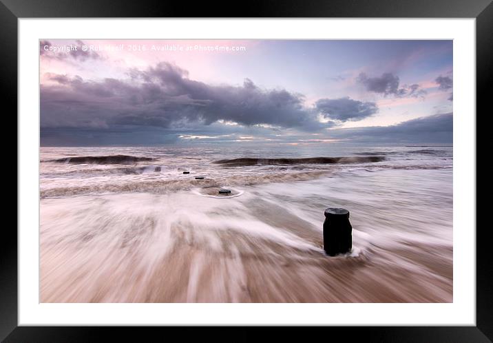 Gentle Waves at Walton on the Naze Framed Mounted Print by Rob Woolf