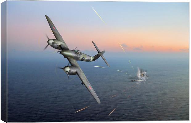 Westland Whirlwind attacking E-boats Canvas Print by Gary Eason