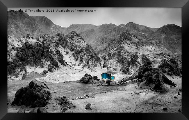 Ship of the Desert - the Blue Boat. Framed Print by Tony Sharp LRPS CPAGB