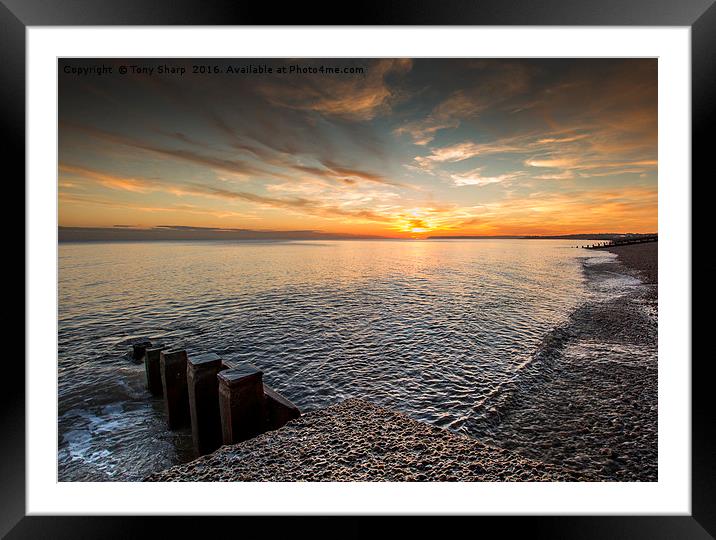 Sunset over St Leonards, East Sussex Framed Mounted Print by Tony Sharp LRPS CPAGB