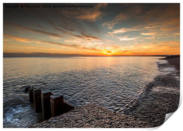 Sunset over St Leonards, East Sussex Print by Tony Sharp LRPS CPAGB
