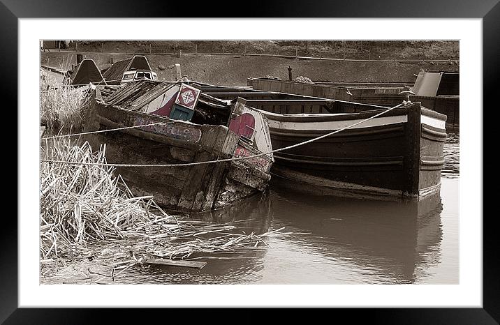 Sunken Barge Framed Mounted Print by Rob Hawkins