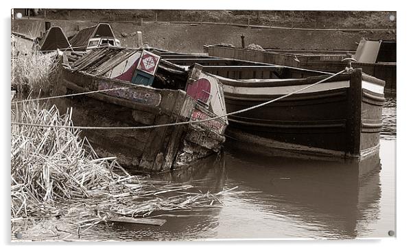 Sunken Barge Acrylic by Rob Hawkins