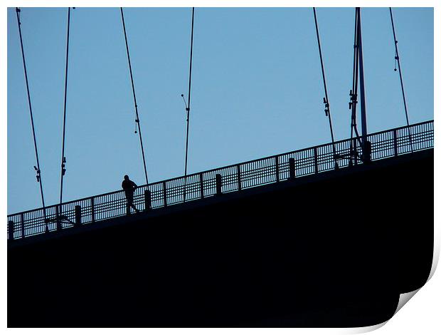 Running across The Humber Bridge Print by Jackson Photography