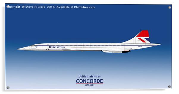 British Airways Concorde 1976 to 1984 Acrylic by Steve H Clark