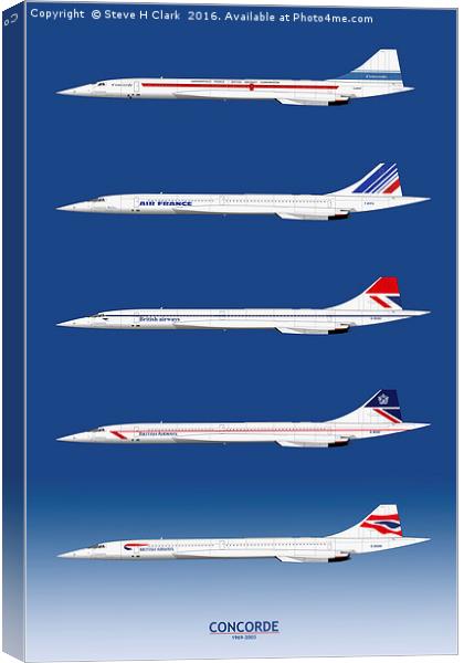 Concorde 1969 to 2003 Canvas Print by Steve H Clark