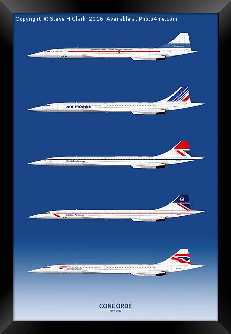 Concorde 1969 to 2003 Framed Print by Steve H Clark