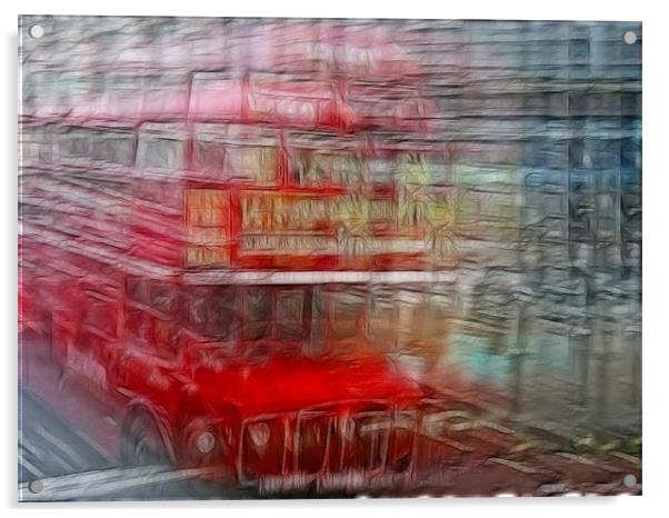 London bus Acrylic by Jean-François Dupuis