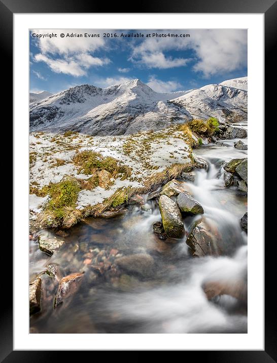 Winter Landscape Snowdonia Wales Framed Mounted Print by Adrian Evans