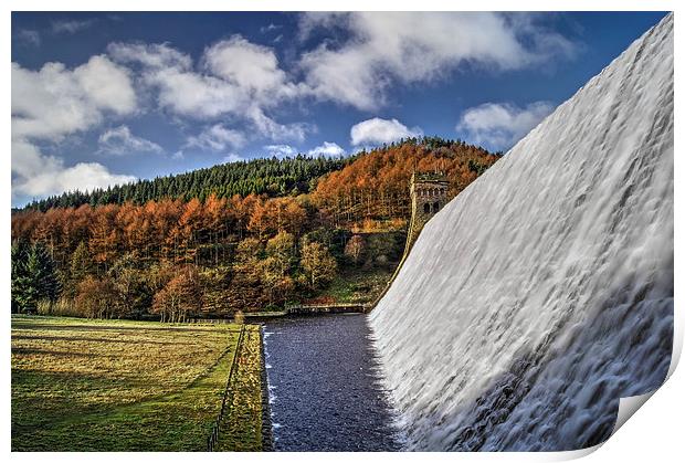 Derwent Dam in Autumn Print by Darren Galpin