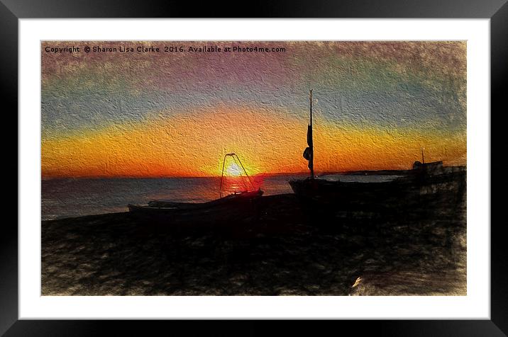 Sunset at Bulverhythe Framed Mounted Print by Sharon Lisa Clarke