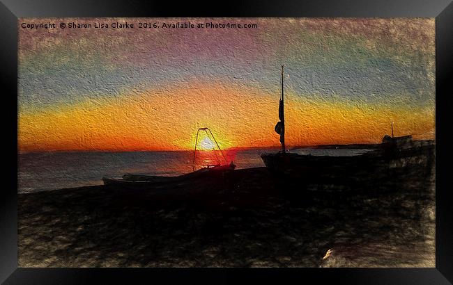 Sunset at Bulverhythe Framed Print by Sharon Lisa Clarke