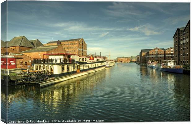 Oliver Cromwell at Gloucester Docks  Canvas Print by Rob Hawkins