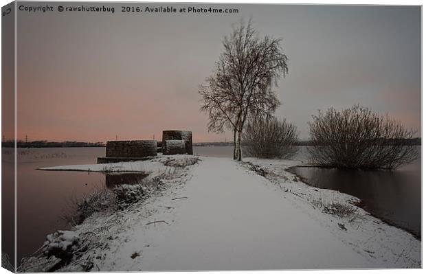 Snowy Chasewater At Sunrise Canvas Print by rawshutterbug 