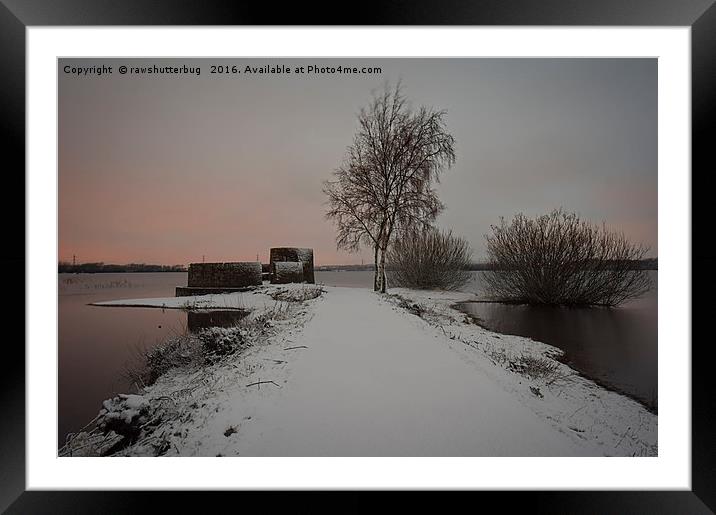 Snowy Chasewater At Sunrise Framed Mounted Print by rawshutterbug 